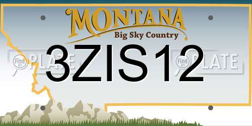 3ZIS12 Montana License Plate