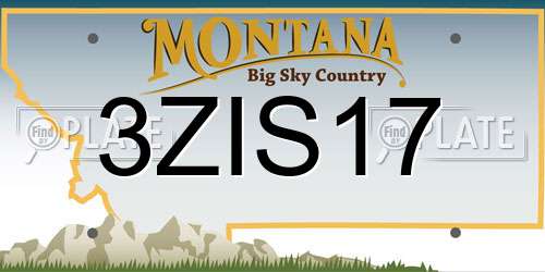 3ZIS17 Montana License Plate