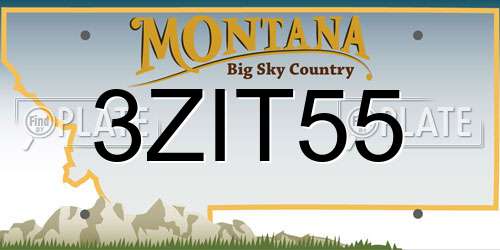 3ZIT55 Montana License Plate