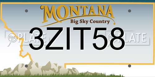 3ZIT58 Montana License Plate