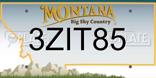 3ZIT85 Montana License Plate