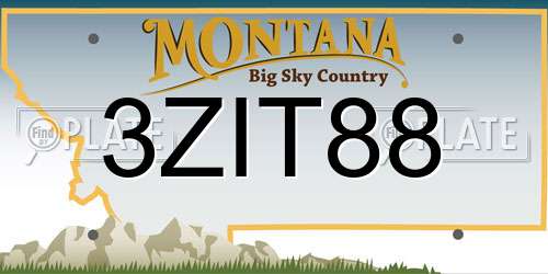 3ZIT88 Montana License Plate