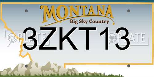 3ZKT13 Montana License Plate