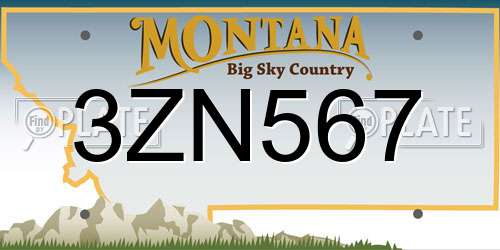 3ZN567 Montana License Plate