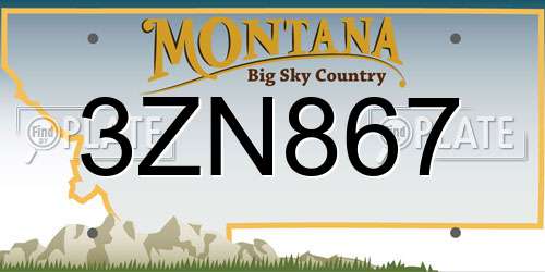 3ZN867 Montana License Plate
