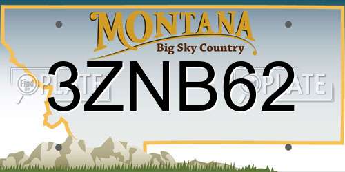 3ZNB62 Montana License Plate