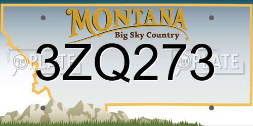 3ZQ273 Montana License Plate