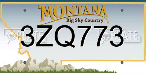 3ZQ773 Montana License Plate
