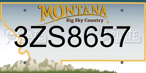 3ZS8657 Montana License Plate