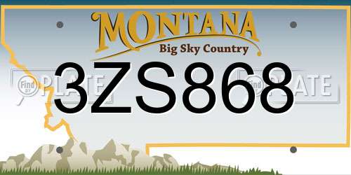 3ZS868 Montana License Plate