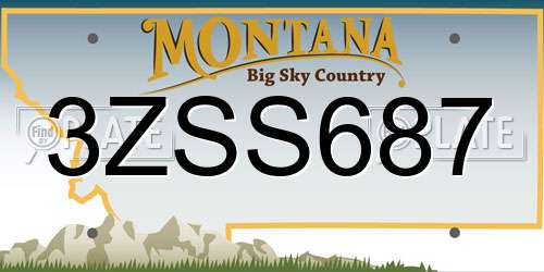 3ZSS687 Montana License Plate