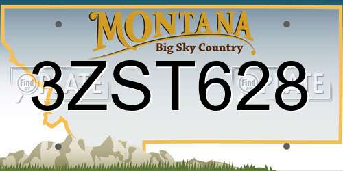 3ZST628 Montana License Plate
