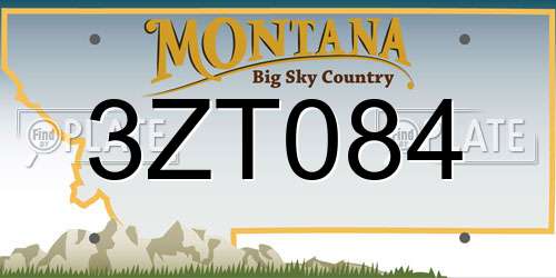 3ZT084 Montana License Plate
