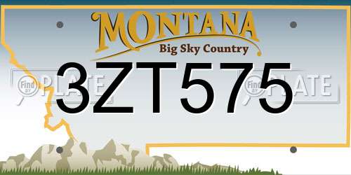 3ZT575 Montana License Plate
