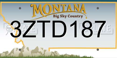 3ZTD187 Montana License Plate
