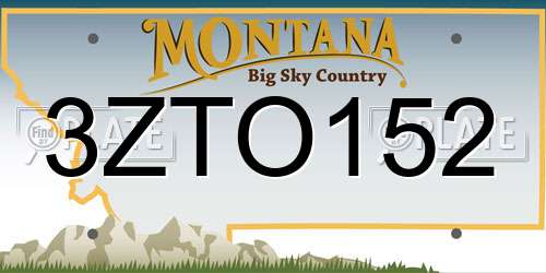 3ZTO152 Montana License Plate