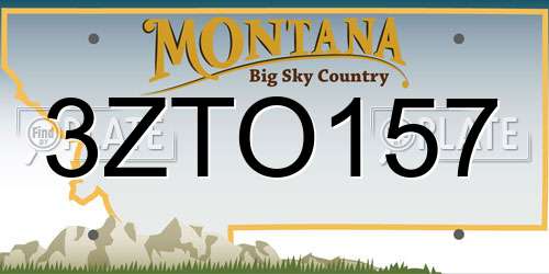 3ZTO157 Montana License Plate