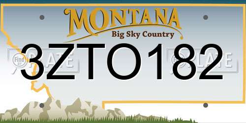 3ZTO182 Montana License Plate