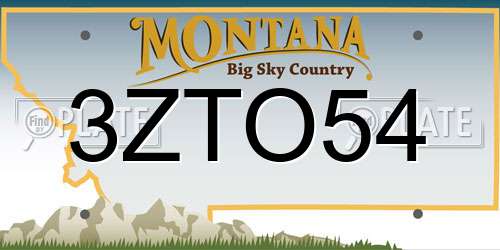 3ZTO54 Montana License Plate