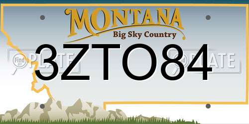 3ZTO84 Montana License Plate