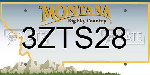 3ZTS28 Montana License Plate