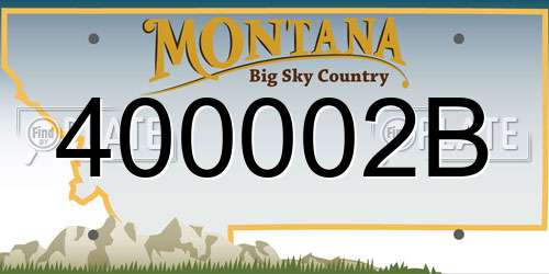 400002B Montana License Plate