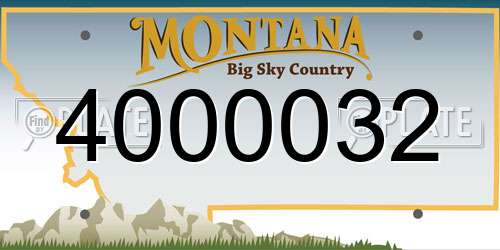 4000032 Montana License Plate