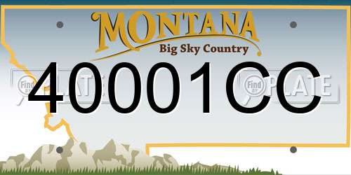 40001CC Montana License Plate