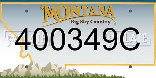 400349C Montana License Plate