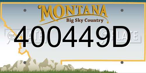 400449D Montana License Plate