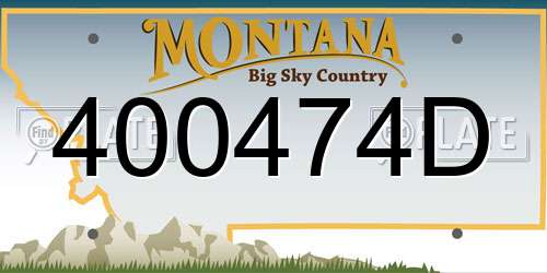 400474D Montana License Plate