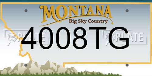 4008TG Montana License Plate