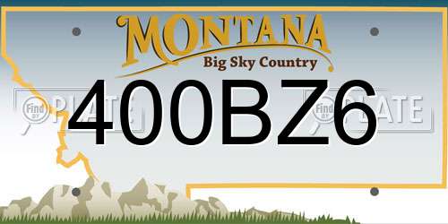 400BZ6 Montana License Plate