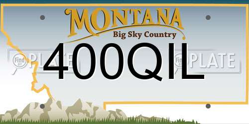 400QIL Montana License Plate