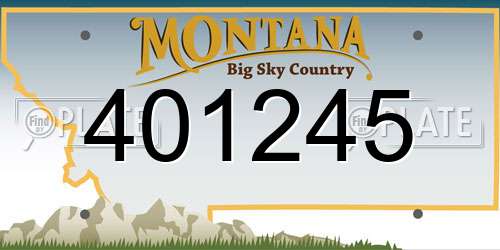 401245 Montana License Plate