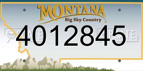 4012845 Montana License Plate