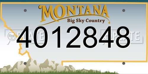 4012848 Montana License Plate