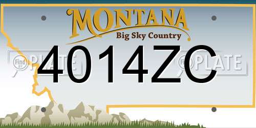 4014ZC Montana License Plate
