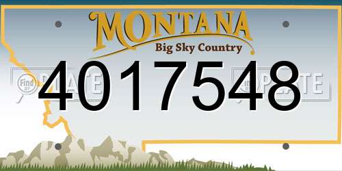 4017548 Montana License Plate