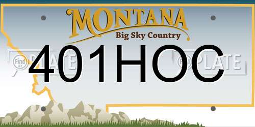 401HOC Montana License Plate