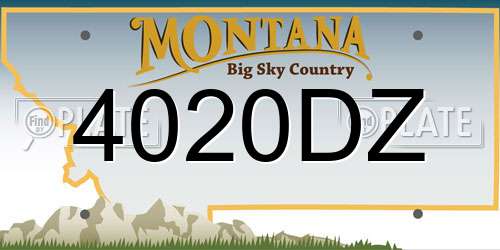 4020DZ Montana License Plate