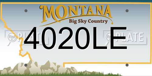 4020LE Montana License Plate