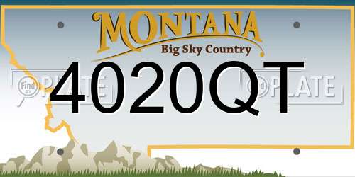 4020QT Montana License Plate