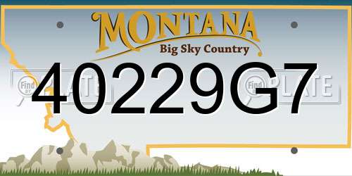 40229G7 Montana License Plate