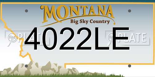 4022LE Montana License Plate