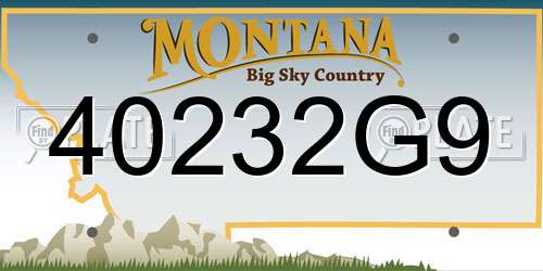 40232G9 Montana License Plate