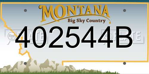 402544B Montana License Plate