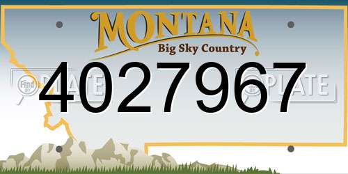 4027967 Montana License Plate