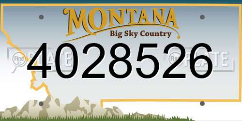 4028526 Montana License Plate