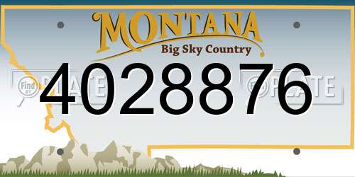 4028876 Montana License Plate